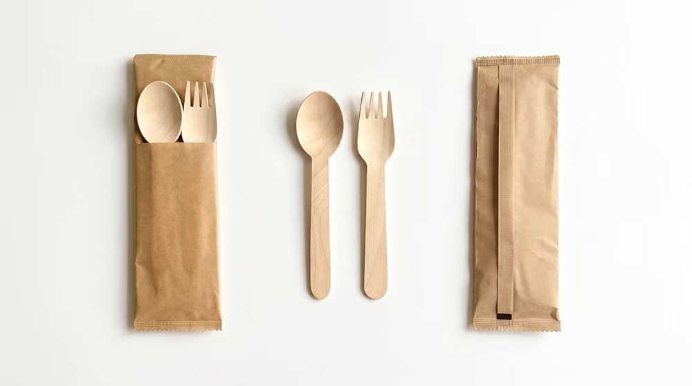 Wooden spoon and fork set